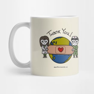 Thank you Carers, Healthcare Workers, Heroes, Gratitude (Off-White) - mydoodlesateme Mug